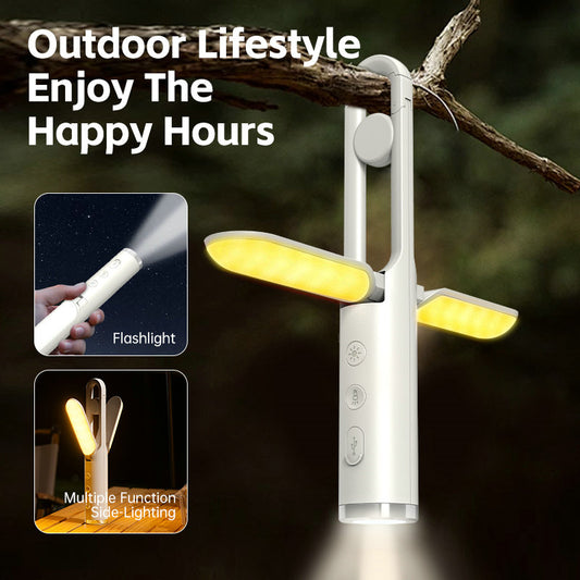 Flashlight-style outdoor camping light with SOS Emergency Lighting