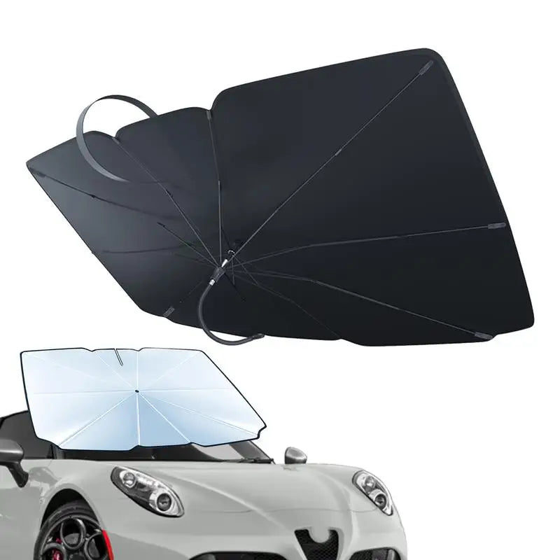 Retractable car sunshade umbrella