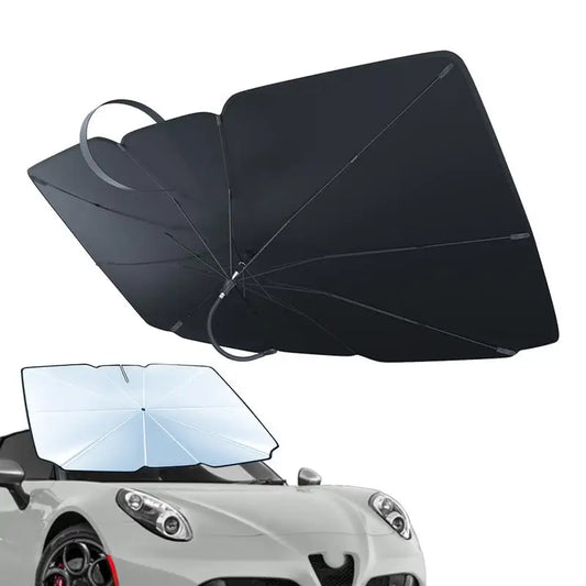 Retractable car sunshade umbrella